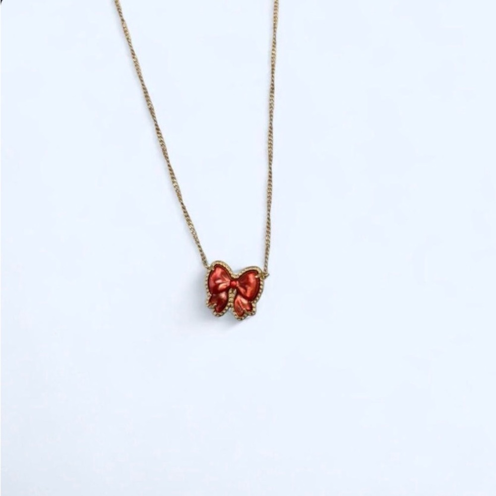 Kendra Scott Red and Gold Butterfly Necklace
